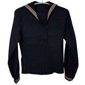 VINTAGE U.S. Navy Enlisted Service Wool Sailor Top with Gold Stars & Stripes